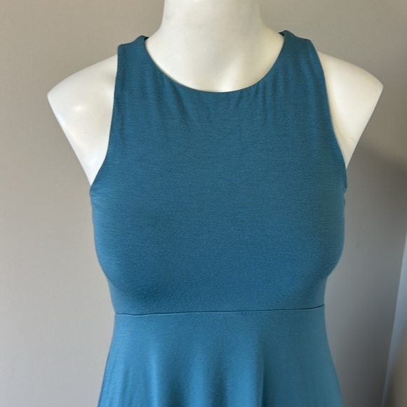 ATHLETA SANTORINI THERA Fit and Flare Dress Sleeveless Blue Green Sz XS - Picture 3 of 12